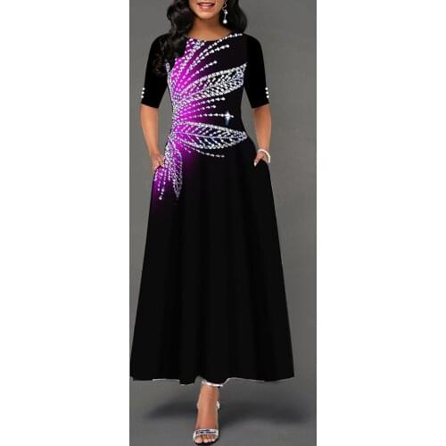 Woman Dress 2021 Spring Casual Slim Floral Print High Waist Ball Gown Maxi Dresses Women Vintage Elegant Sexy Long Party Dress