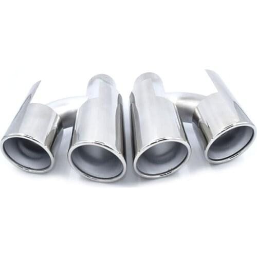 1 Pair Car Parts Stainless Steel Black/Silver Muffler Tip For Porsche Panamera 2009-2013 4-outlet Exhaust Pipe Nozzles Tailpipe