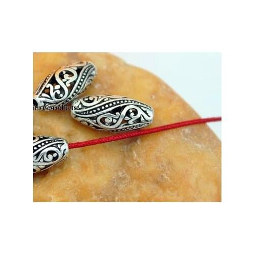 10pcs/lot Tibetan Silver oval bead for bracelet Decorative Metal DIY Jewelry Alloy accessories df3f
