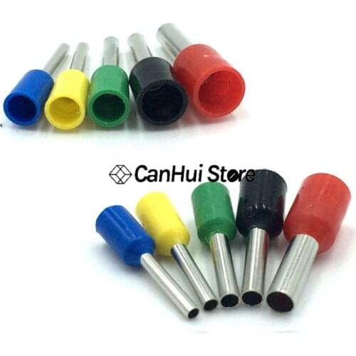 1000pcs/Pack E0508 E7508 E1008 E1508 E2508 Insulated Ferrules Terminal Block Cord End Wire Connector Electrical Crimp Terminator