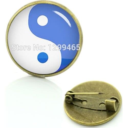 2017 Pin Brooches For Broche Chinese Taoism Sign Ancient Eight Diagrams Brooches & Yin Yang Art Picture Keepsake Badge C 1093