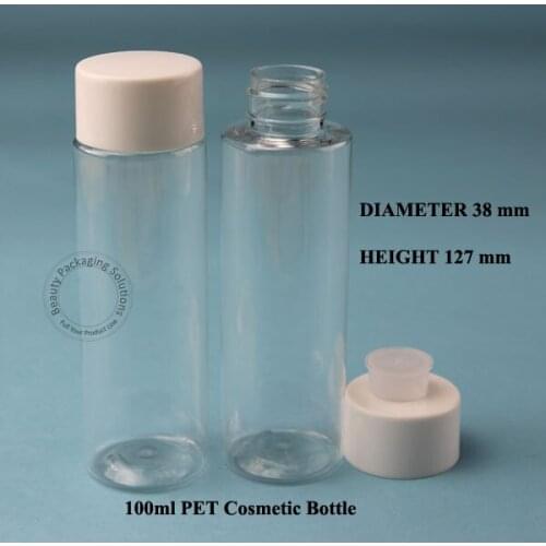 50pcs/Lot 100ml Empty Plastic Cosmetic Cream Bottle Jar Container Packaging Refillable Lotion Emulsion Vial White Screw Cap Pot