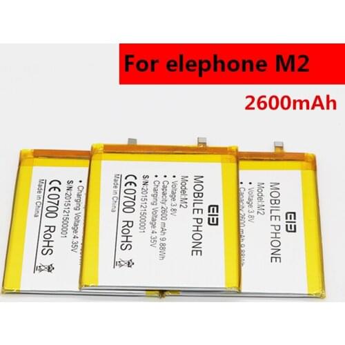 For Elephone M2 Battery Bateria Batterij Accumulator AKKU 2600mAh