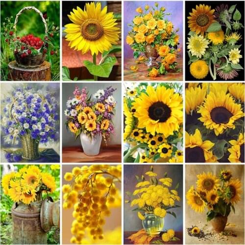 DIY Floral 5D Diamond Painting Full Square Drill Flower Diamond Embroidery Cross Stitch Mosaic Kits Wall Art Home Decor
