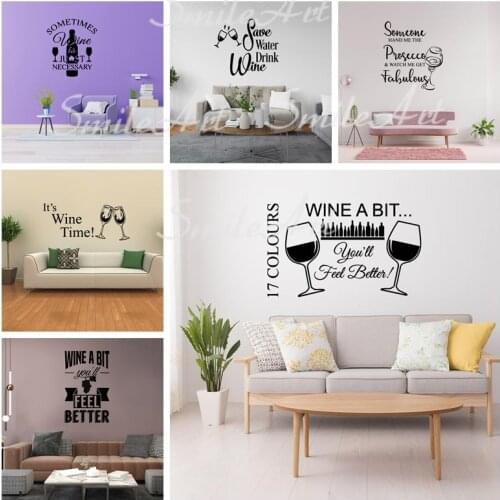 Free shipping Wine Wall Sticker Home Decoration Accessories For Living Room Bedroom Wall Art MURAL Drop Shipping