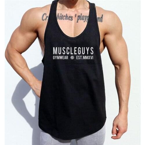 Muscleguys Brand Summer Running Vest Men Quick Dry Gym Clothing Bodybuilding Fitness Tank Top Sleeveless Shirt Workout Singlets
