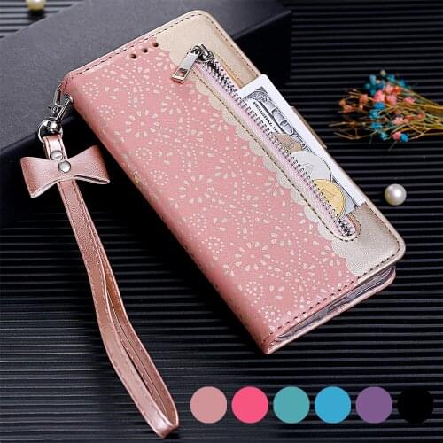 KISSCASE Lace Leather Case For iPhone 11 Pro Max 6 6S 7 8 Plus X XS MAX XR Zipper Card Holder Wallet Case For iPhone 11Pro Cover