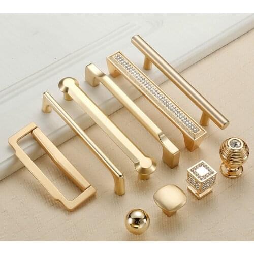 Zinc Alloy Pearl Gold Cabinet Knobs Kitchen Door Handles Drawer Cupboard Door Handle Cabinet Handles for Furniture Hardware