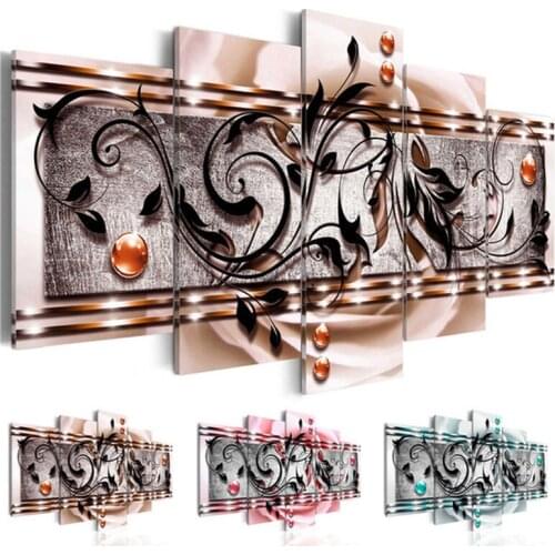 Diy Diamond Embroidery Abstract leave 5D Diamond Painting 5pcs Cross Stitch full square round home Decoration Christmas ZP-1282