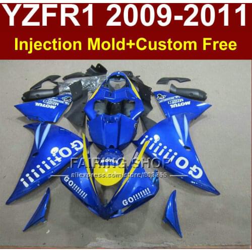 DIY Sky blue body parts for YAMAHA fairings YZFR1 2009 2010 2011 Injection mold YZFR1 09 10 11 12 R1 bodyworks YZF1000 R1+7Gifts