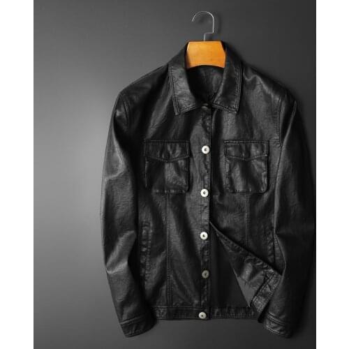 Minglu Men's Faux Leather Jackets