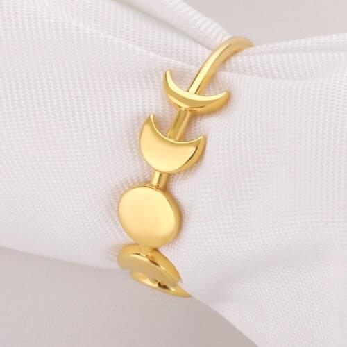 Minimalist Moon and Sun Rings For Women Fashion Couple Engagement Wedding Ring Jewelry Gift Accessories 2021