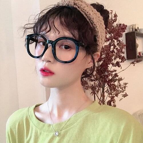 Anti Blue-ray Fashion Retro Round Frame Flat Glasses Men With Myopia Optical Glasses Frame Decorative Glasses Women