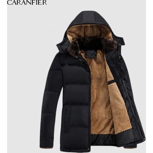 CARANFIER New Winter Long Coats Men Warm Casual Jacket Outerwear Fashion Thick Parkas Brand Clothing High Quality Parka Men 3XL