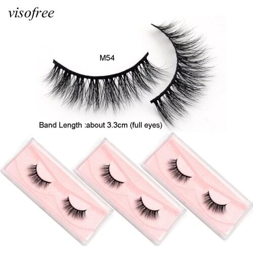 Visofree 3D Mink Eyelashes New Arrival 100% Cruelty free Dramatic Lashes Full Volume False Eyelashes Makeup Beauty M54