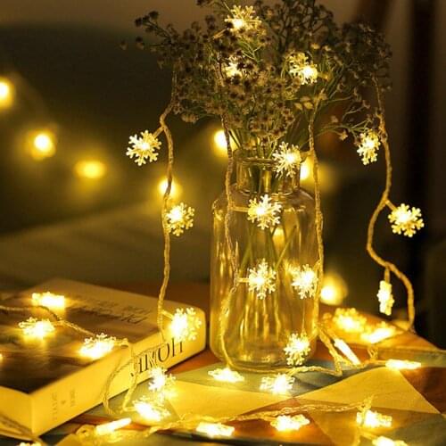 Christmas Snowflake LED Holidays Garlands Fairy Snow String Lights 3/6/10/20M USB/PLUG Decoration New Year Party Wedding Xmas
