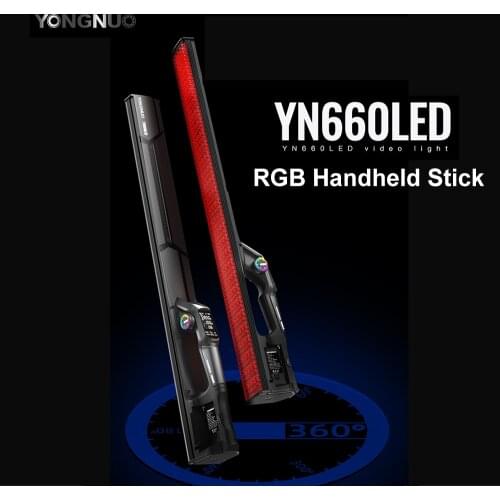 YONGNUO YN660LED LED RGB Handled Stick Tube 2000-9900K App Control Photography RGB Fill Lighting with Egg grid