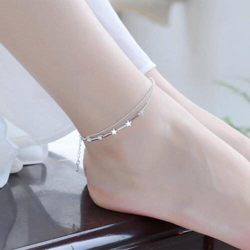 TJP Trendy Silver Plated Women Anklets Accessories Hot Sale Silver Plated Bracelets For Girl Engagement Party Dropshipping