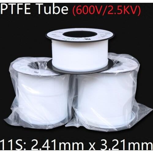 11S 2.41mm x 3.21mm PTFE Tube T eflon Insulated Rigid Capillary F4 Pipe High Temperature Resistant Transmit Hose 600V White
