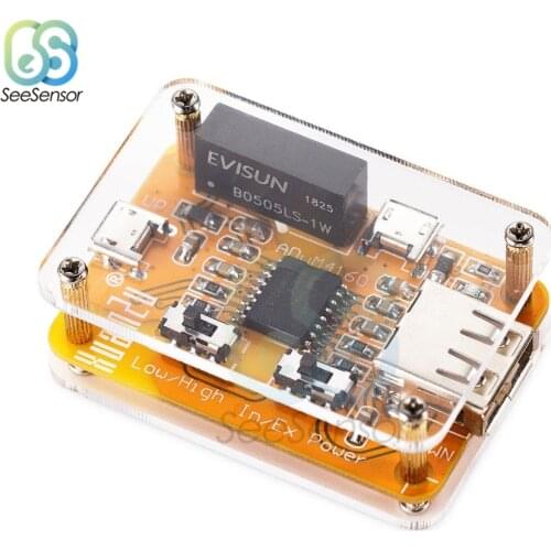 ADuM4160 USB to USB Isolator Module Audio Noise Eliminator Industrial Isolator Protection 1500V Digital Module with Acrylic Case