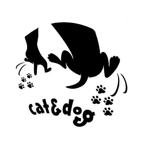 Funny Dog Cat Rear Paw Pet Tail Trail Sticker Car dog in car Black White White Decal Seal Cute Car Filler Sticker ZP045