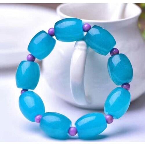 Wholesale JoursNeige Light Blue Tianhe Natural Stone Bracelet Bucket Beads Bracelets for Women Fresh Crystal Bracelet Jewelry