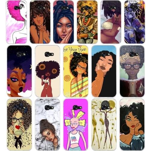 04AA afro Soft Silicone Tpu Cover phone Case for Samsung A3 A5 A7 A8 2016 2017 2018 A50