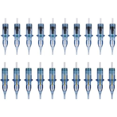 20Pcs Disposable Permanent Makeup Tattoo Cartridge Needle Rl/Rm/M1/Rs Eyebrow Lips Eyeliner Makeup Tattoo Rotary Pen Supply, 10P