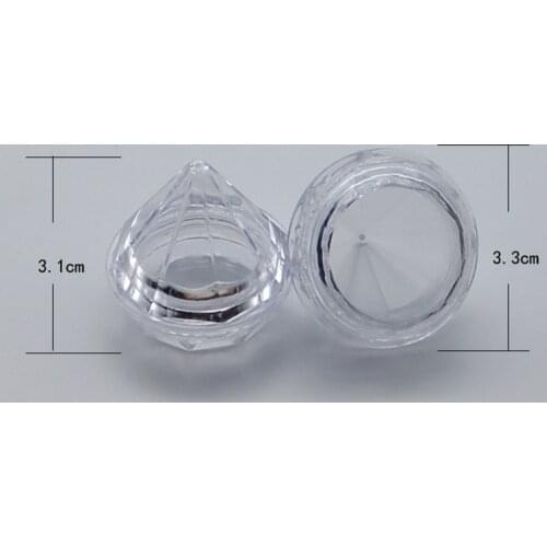 5g Transparent Diamond Cream Box Refillable Empty Travel Cosmetic Case Cream Box F035