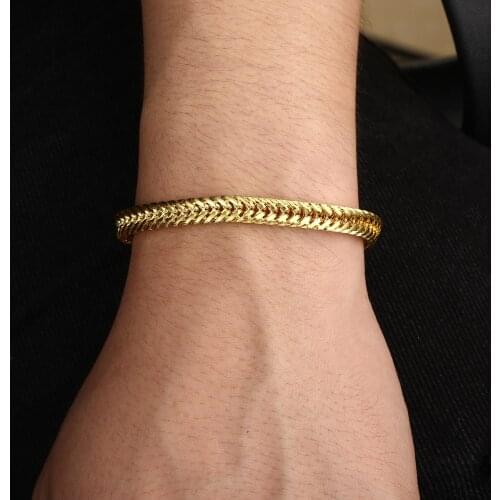 Punk Style Bracelet Gold Color Men Hip Hop Rock Chain Unisex Hand Chain Charms Trendy Fashion Jewelry Accessories For Women Men