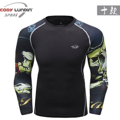 Quick Dry MMA Boxing Rashgard Running Shirt Men Long Sleeve Compression Shirt Gym T Shirts Fitness Top Sport Basketball Jersey