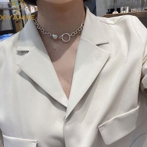 XIYANIKE 925 Sterling Silver Ball Circle Clavicle Chain Necklace Female Minimalist Style Temperament Jewelry Party Accessories