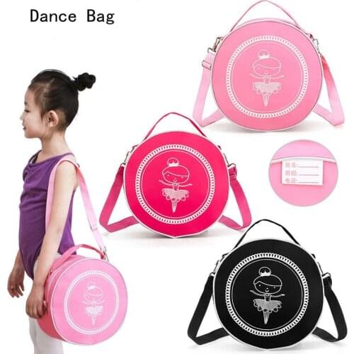 Cartoon Children Girls Princess Dance Backpack Bag Kids Round Messenger One Shoulder Dance Latin Ballet Gym Storage Bags Fashion