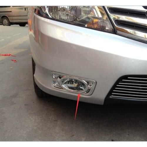 For Honda CITY 2012-2014 ABS chrome front fog lamp frame decoration Front fog lamp frame bright cover Car Accessories