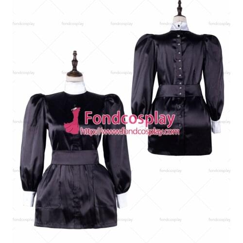 Sissy maid satin dress lockable Uniform cosplay costume Tailor-made[G2308]