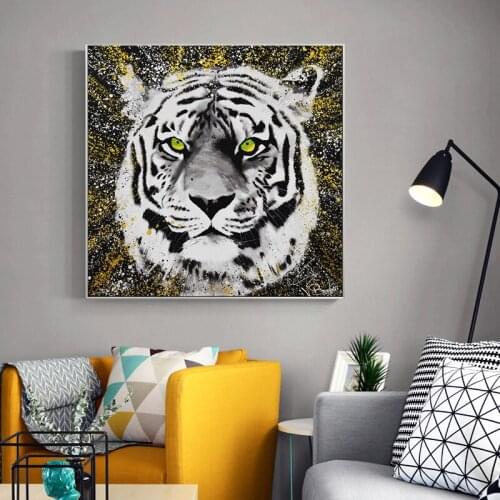 Graffiti Tiger Face Art Canvas Print Painting Abstract Wild Animals Wall Picture Living Room Home Decoration Poster