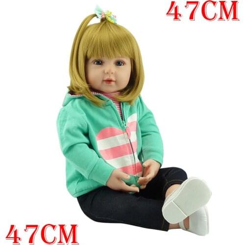 Bebes reborn doll 47cm Baby girl Dolls soft Silicone Boneca Reborn Brinquedos childrens day gifts toys bed time plamates