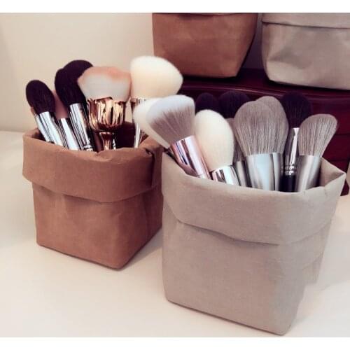 Multi-Function Kraft Paper Cosmetics Toiletry Bag Makeup Brushes Storage Men Women Beauty Tools Dopp Kit Pouch Wash Accessories