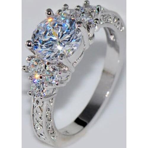 Fashion Luxury Milangirl Classical Style Micro Pave Shape Zircon Ring for Women Wedding Party Jewelry Size 6-11