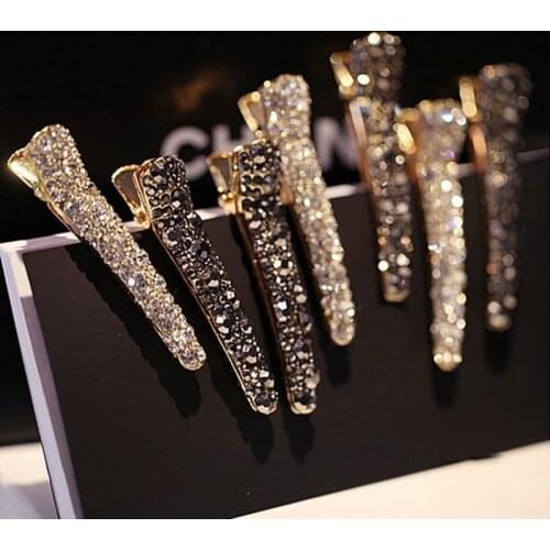 Fashion Women Hair Clips Alloy Crystal Hairpins Barrettes Girls Elegant Hairgrips Hair Accessories Rhinestone Hair Styling Tools