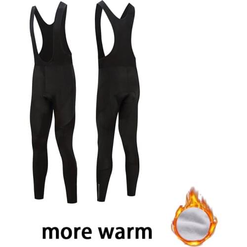 Men/Women cycling pants Winter Thermal Fleece Long Cycling Bib Pants Full black MTB bike Tights Bicycle Racing Trousers Straps