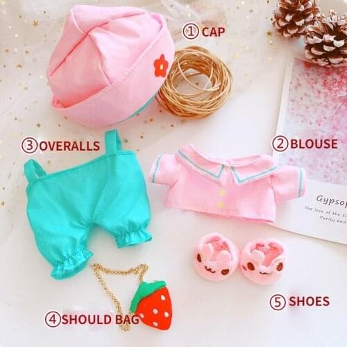 [MYKPOP]KPOP Dolls Clothes - Overalls 5pcs Set for 20cm Dolls(without doll) Fans Collection SC21052211