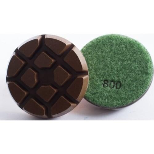9 pieces set 3 inch Copper hybrid pad transitional Diamond Floor Polishing Pad 80mm 10mm thick