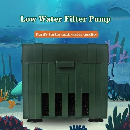 Aquarium Turtle Low Water Filter Pump Waterfall Bottom Filter for Small Fish Tank Tortoise Aquatic Reptiles