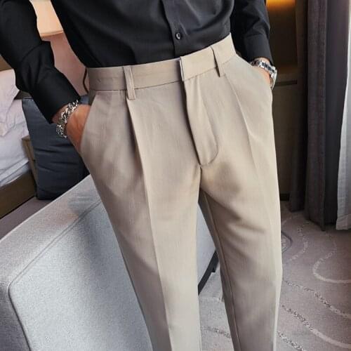 Autumn and winter business mens pants social Street casual pants solid wedding pants mens wear