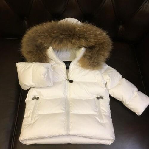 2019 Winter Jacket Parka Boy Coats Down Natural Fur Girl Jackets Childrens Clothing Snow Wear Kid Outerwear Toddler Boy Clothes