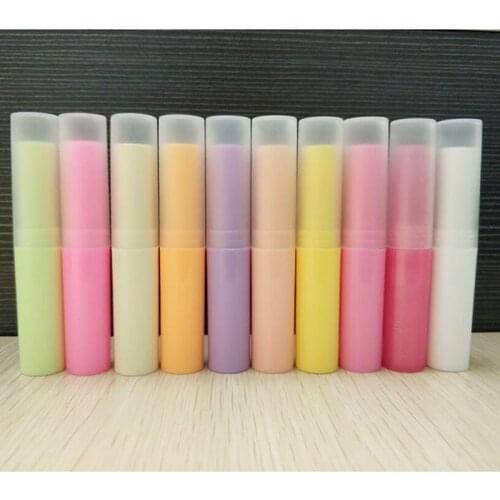 3g Lip Balm Empty Bottle Tube 3ml Plastic Pipes Tubes Colourful Fashion Lipstick Lip Rouge Batom Refillable Bottles 100pcs/lot