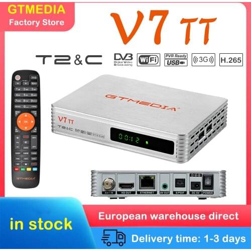 GTMEDIA V7 TT Terrestrial TV Receiver DVB-T/T2 DVB-C Decoder H.265 10bit Tuner With USB Wifi YouTuBe Support Italy Digital box