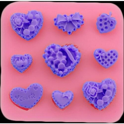 Heart - Shaped Cakes Silicone Mold Love Strawberries Turn Sugar Cake Decoration Kitchen Reverse Sugar Tools West Point Baking