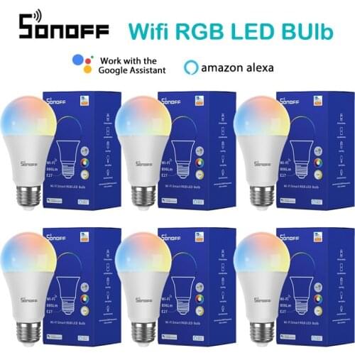 SONOFF Wi-Fi Smart LED Bulb B05-B-A60/ B02-B-A60 RGB Lamp Bulbs For Smart Home Automation Control Work With Alxea Google Home